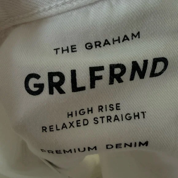 NWT GRLFRND The Graham High Rise Straight Denim Jean Centinela Ave White Size 28 - Picture 7 of 7